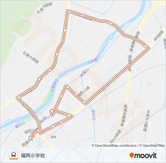 向野循環線（第３～５便） バスの路線図