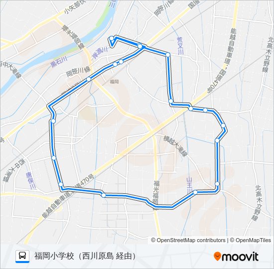 東廻循環線（西川原島経由） バスの路線図