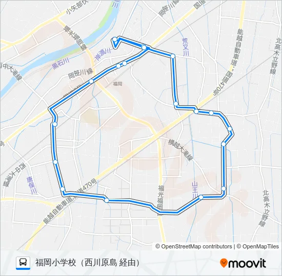 東廻循環線（西川原島経由） バスの路線図