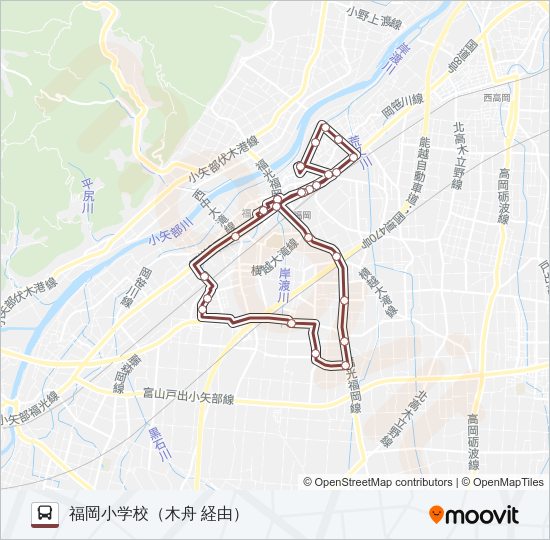 南廻循環線（大野口・木舟経由） バスの路線図