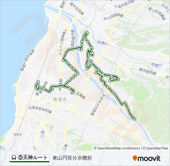 ⑤天神ルート Bus Line Map