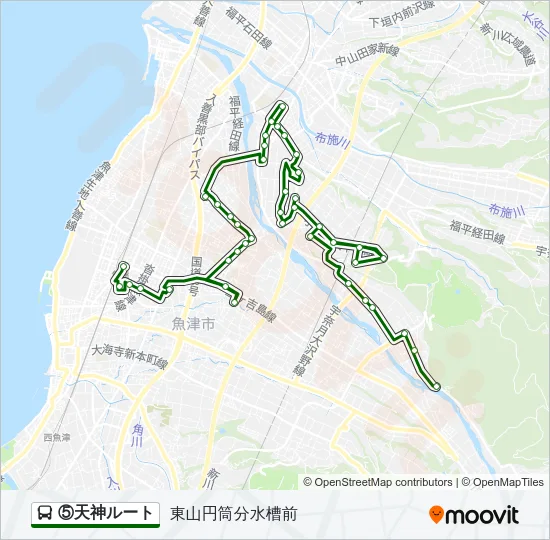 ⑤天神ルート Bus Line Map