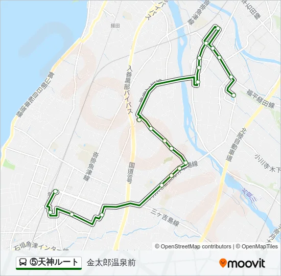 ⑤天神ルート Bus Line Map