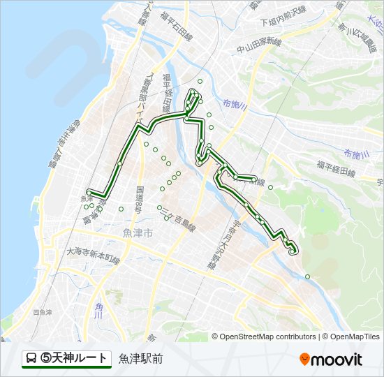 ⑤天神ルート Bus Line Map