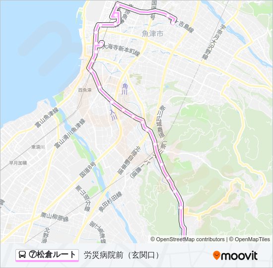 ⑦松倉ルート bus Line Map