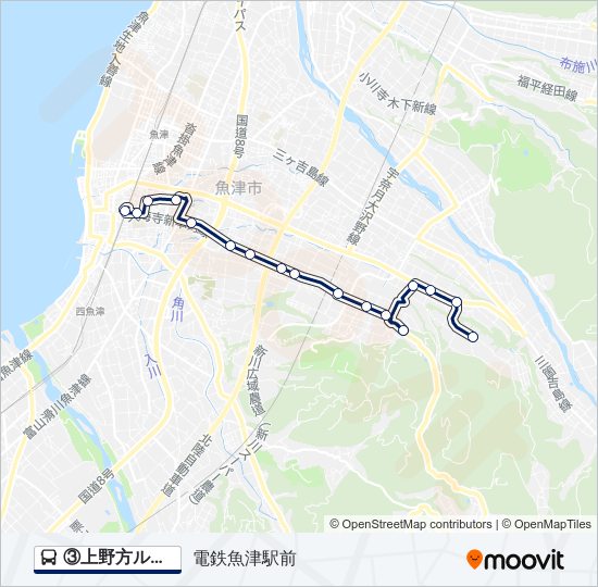 ③上野方ルート bus Line Map