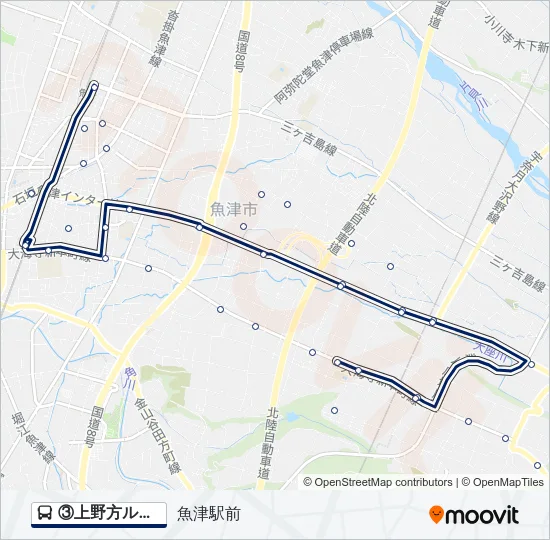 ③上野方ルート Bus Line Map