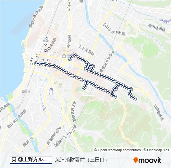 ③上野方ルート Bus Line Map