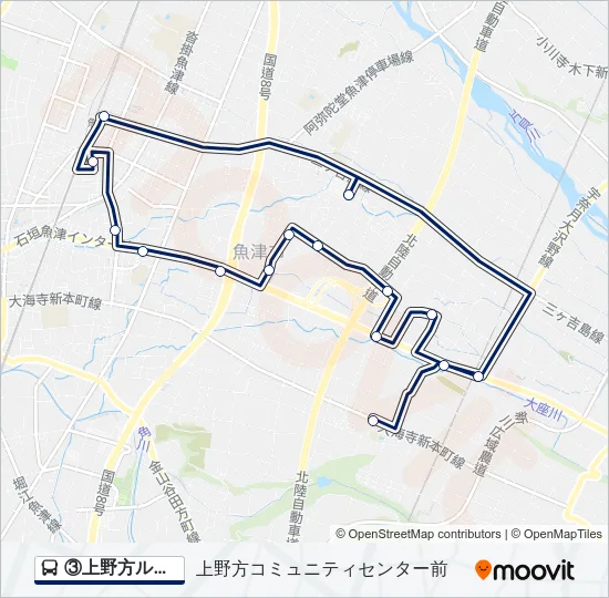 ③上野方ルート Bus Line Map