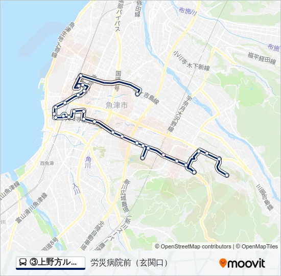 ③上野方ルート Bus Line Map