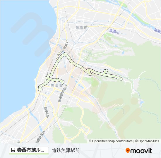 ⑩西布施ルート バスの路線図