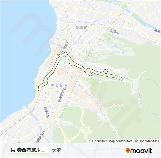 ⑩西布施ルート バスの路線図