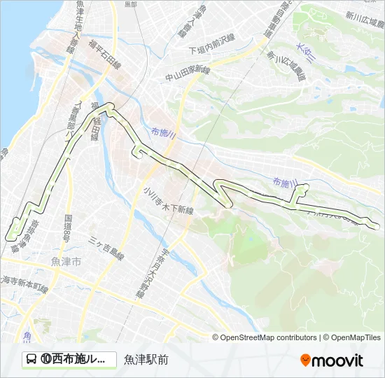 ⑩西布施ルート Bus Line Map