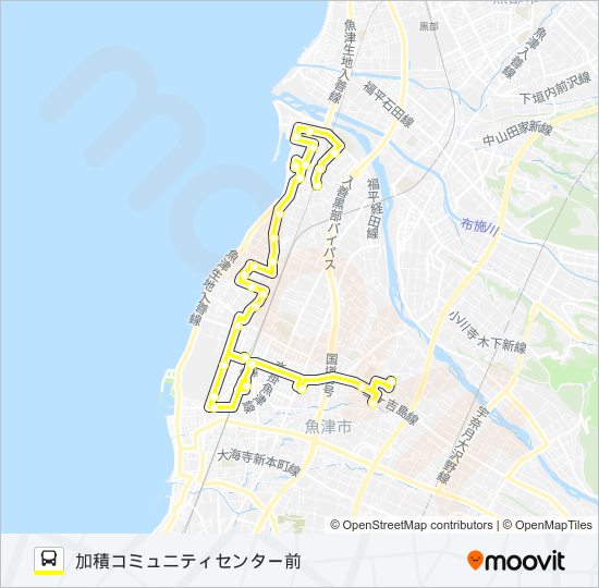 ④経田－道下ルート バスの路線図