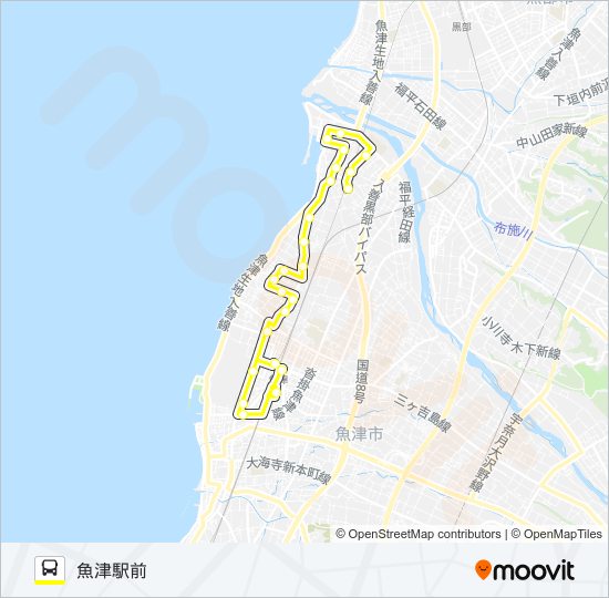 ④経田－道下ルート バスの路線図