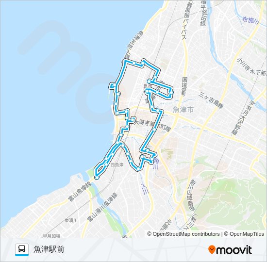 ②市街地巡回ルート西回り bus Line Map