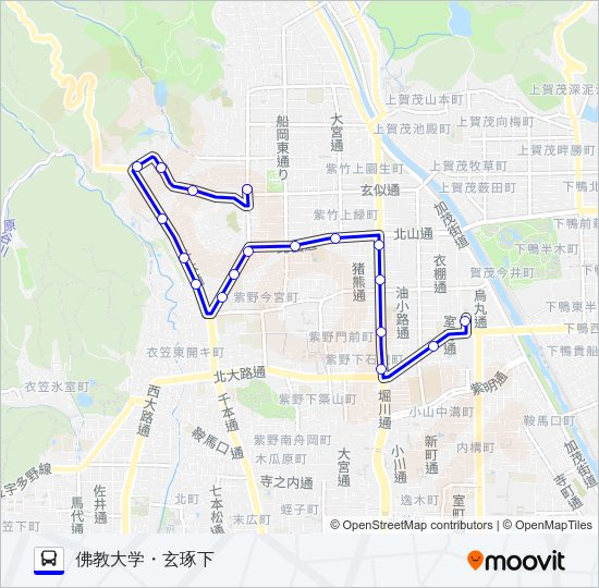 市バス北１ Bus Line Map