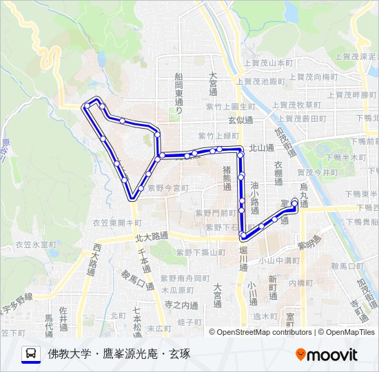 市バス北１ Bus Line Map