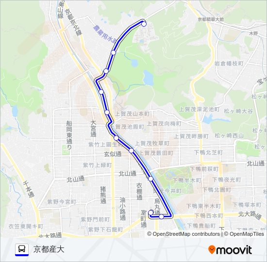 市バス北３ Bus Line Map