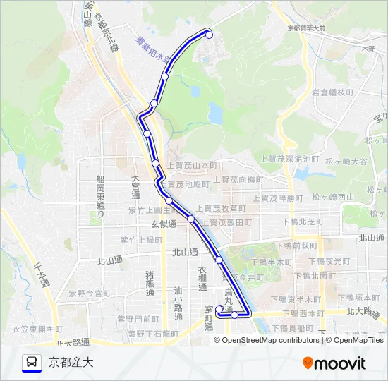 市バス北３ バスの路線図