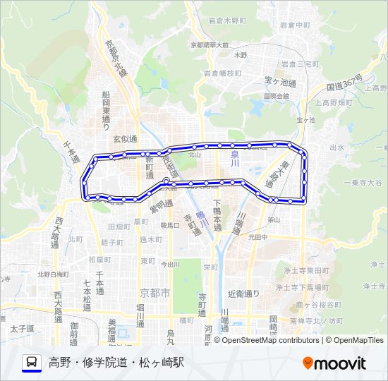 市バス北８ Bus Line Map