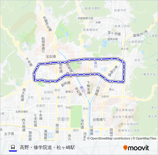 市バス北８ バスの路線図