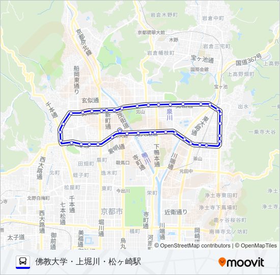 市バス北８ Bus Line Map