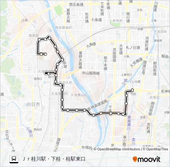 市バス南１ Bus Line Map