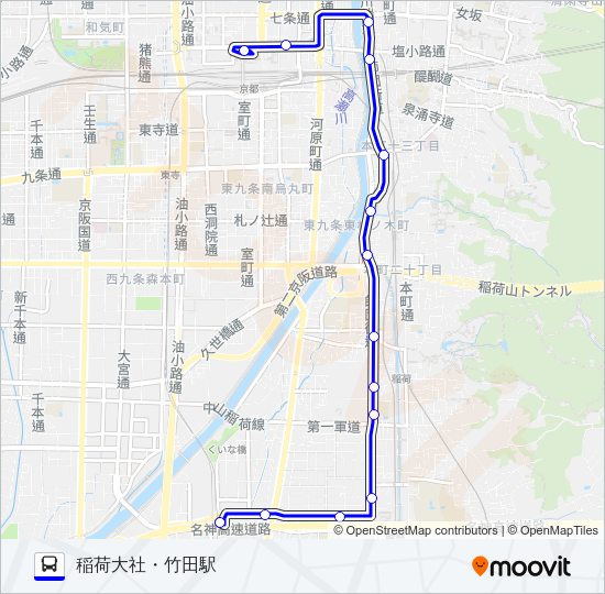 市バス南５ Bus Line Map