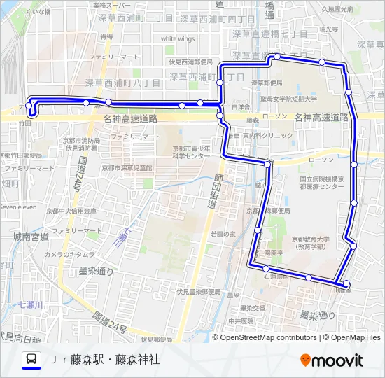 市バス南６ Bus Line Map