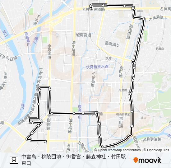 市バス南８ Bus Line Map