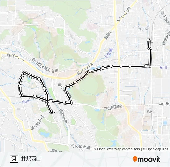 市バス西１ Bus Line Map