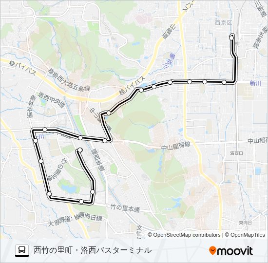 市バス西２ Bus Line Map