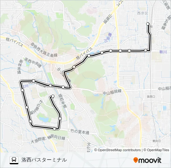 市バス西２ Bus Line Map