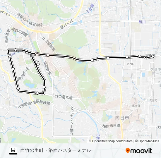 市バス西４ Bus Line Map
