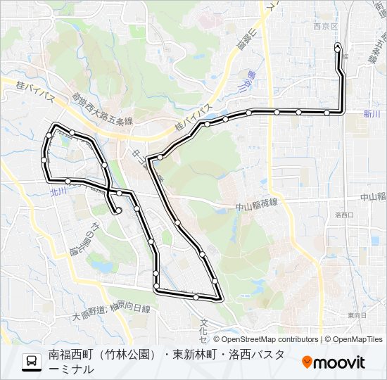 市バス西８ Bus Line Map