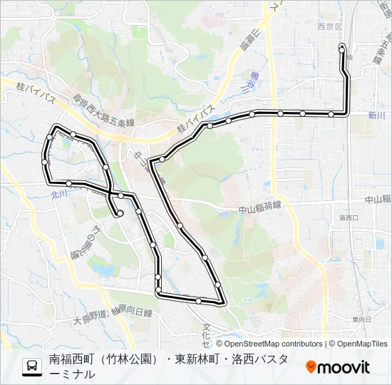 市バス西８ バスの路線図