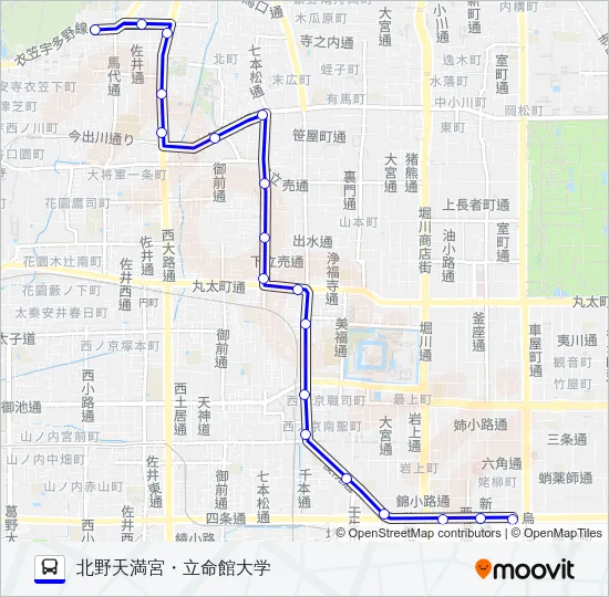 市バス５２ バスの路線図