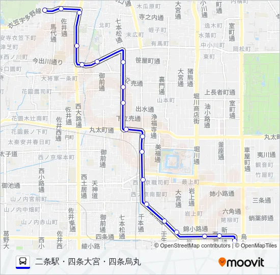 市バス５２ バスの路線図