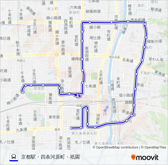 市バス５８ バスの路線図