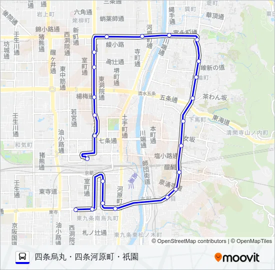 市バス５８ バスの路線図