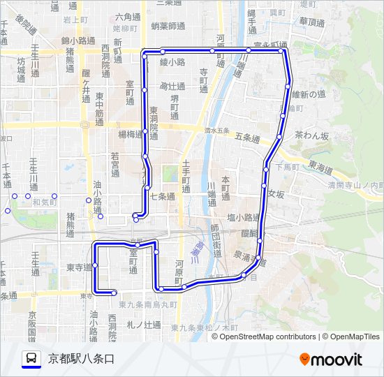 市バス５８ Bus Line Map