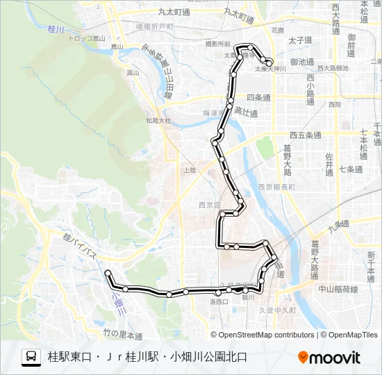市バス７０ バスの路線図