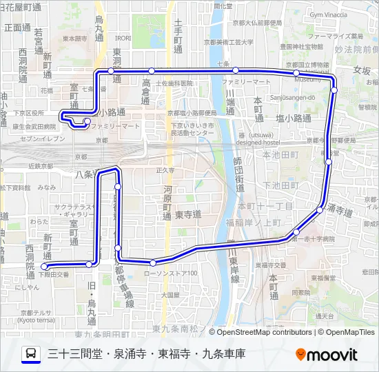 市バス８８ バスの路線図