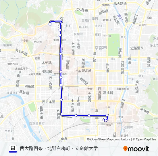 快速立命館 バスの路線図
