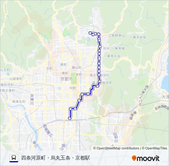 市バス快速５ Bus Line Map