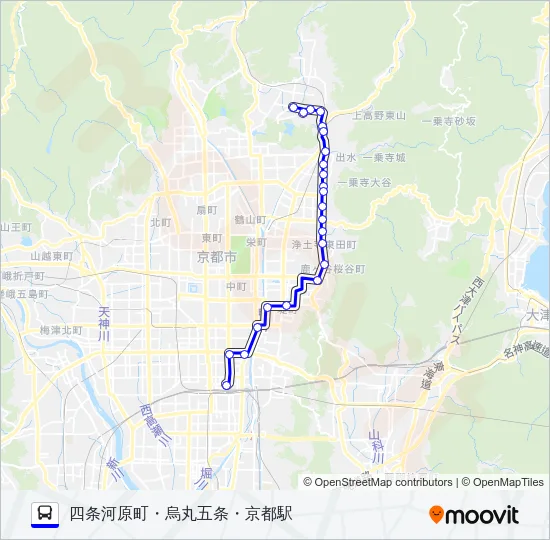 市バス快速５ Bus Line Map