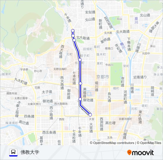 市バス快速６ Bus Line Map