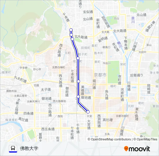 市バス快速６ バスの路線図