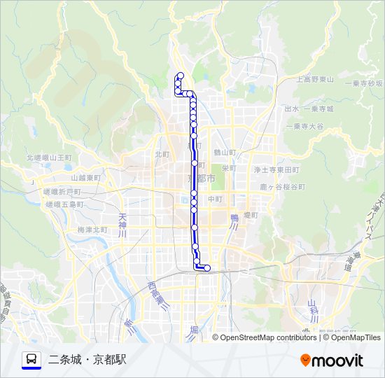 市バス快速９ Bus Line Map